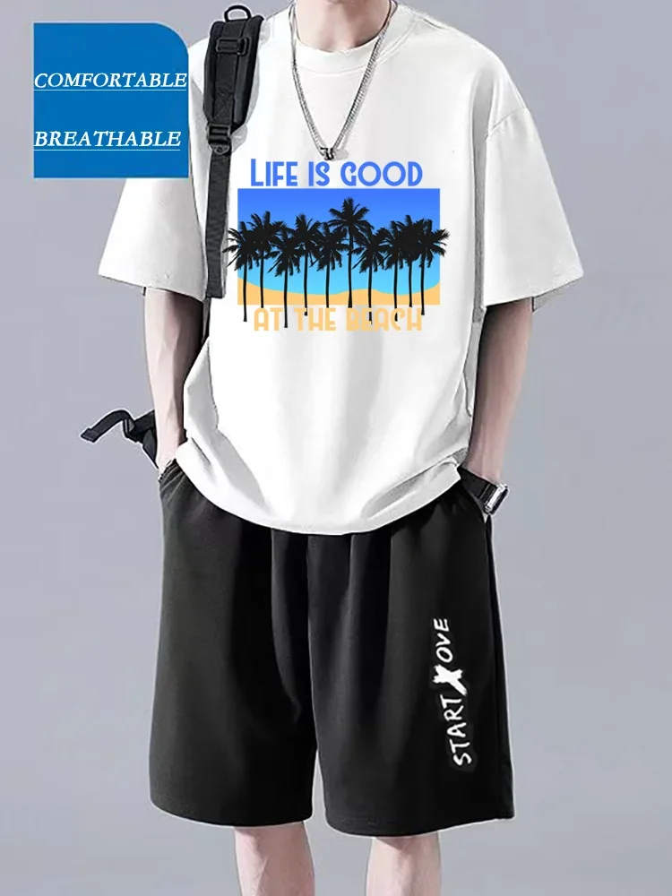 2025 Summer Men's T-shirt and Shorts Set: Comfortable Jogging Shopping Casual Top + Men's Cool Casual Sports T-shirt
2025 Summer Men's T-shirt and Shorts Set: Comfortable Jogging Shopping Casual Top + Men's Cool Casual Sports T-shirt