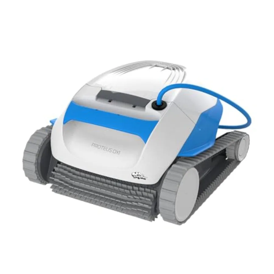 Proteus DX1 Automatic Robotic Pool Vacuum Cleaner for pools up to 33FT, ABS plastic body, blue, active scrubber brush and top-l
Proteus DX1 Automatic Robotic Pool Vacuum Cleaner for pools up to 33FT, ABS plastic body, blue, active scrubber brush and top-l