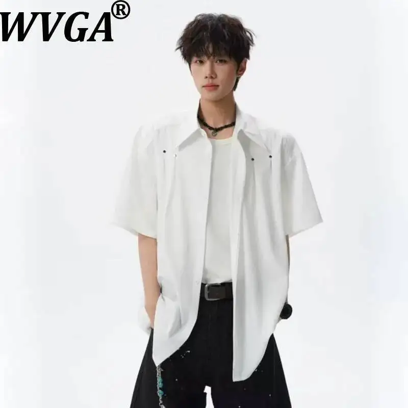 WVGA Summer New Men's Breathable Thin Solid Color Short Sleeve Non-Iron Casual Shirt Niche Chic Turn-Down Collar Tops Ins W23885
WVGA Summer New Men's Breathable Thin Solid Color Short Sleeve Non-Iron Casual Shirt Niche Chic Turn-Down Collar Tops Ins W23885