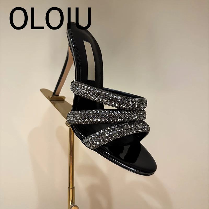 OLOIU Designer Shoes Heels Woman Slippers For 10.5CM Bling Crystal Women's High Heels Leather Best Quality Shoes Beach Shoes
OLOIU Designer Shoes Heels Woman Slippers For 10.5CM Bling Crystal Women's High Heels Leather Best Quality Shoes Beach Shoes