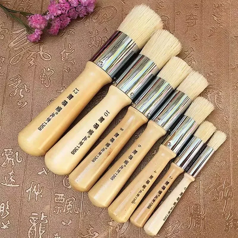 Round Head Painting Brush High-grade Pig Bristle Flat Head Paint Brushes Art Painting Creation Watercolor Paint Coloring Tool
Round Head Painting Brush High-grade Pig Bristle Flat Head Paint Brushes Art Painting Creation Watercolor Paint Coloring Tool