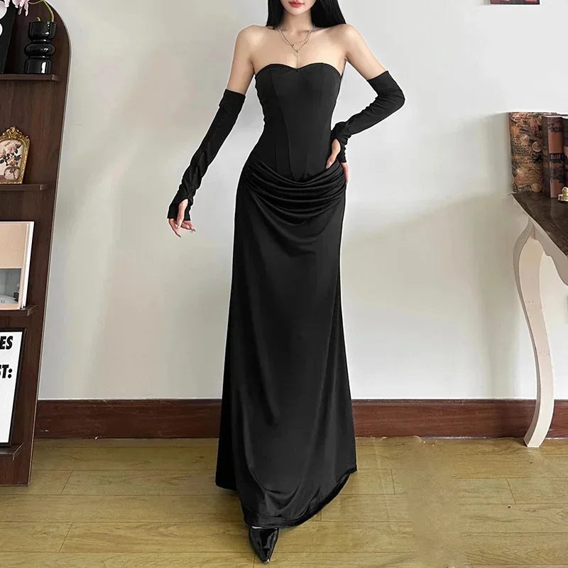 Black Elegant Evening Dress Women Sexy Off Shoulder Slim High Waist Tube Dresses Beach Party Ruffle Backless Long Dress 2025
Black Elegant Evening Dress Women Sexy Off Shoulder Slim High Waist Tube Dresses Beach Party Ruffle Backless Long Dress 2025