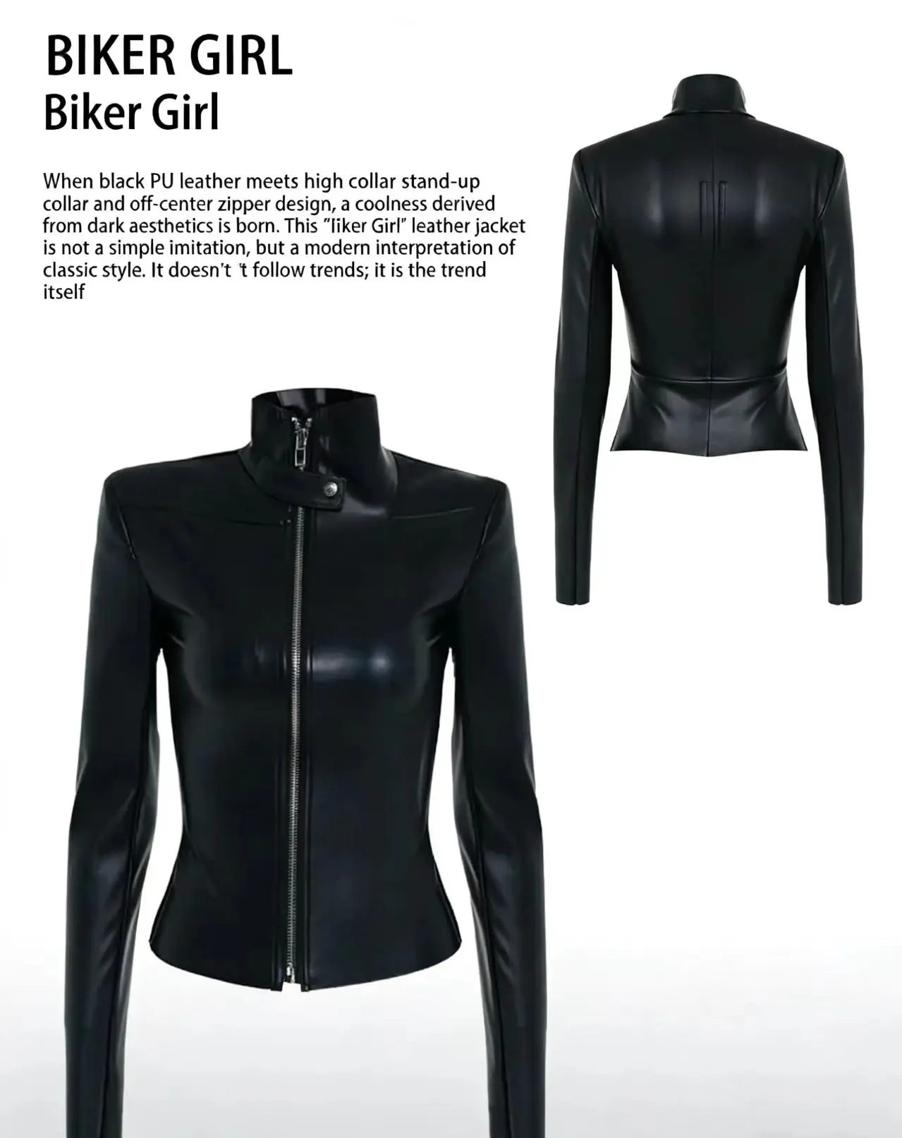 Vintage American Style Women's Leather Biker Jacket for Spring, Punk Slim Fit Crop Long Sleeve for Cool Girls
Vintage American Style Women's Leather Biker Jacket for Spring, Punk Slim Fit Crop Long Sleeve for Cool Girls