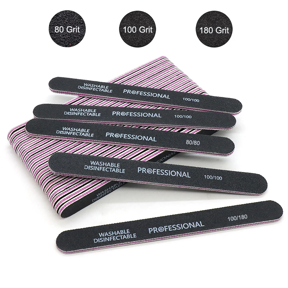 25/50pcs Black Straight Double-sided Nail File Remover UV Gel Polish Nails Manicure Pedicure Tools 80/100/180 Acrylic Nail Files
25/50pcs Black Straight Double-sided Nail File Remover UV Gel Polish Nails Manicure Pedicure Tools 80/100/180 Acrylic Nail Files