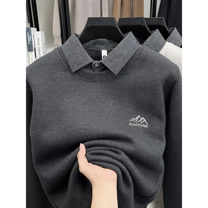 Thiened Fce Lined Mo Two-Piece Knitted Sweater for Men Warm irt Collar with Turn-down Collar Regular Fit Winter...
Thiened Fce Lined Mo Two-Piece Knitted Sweater for Men Warm irt Collar with Turn-down Collar Regular Fit Winter...