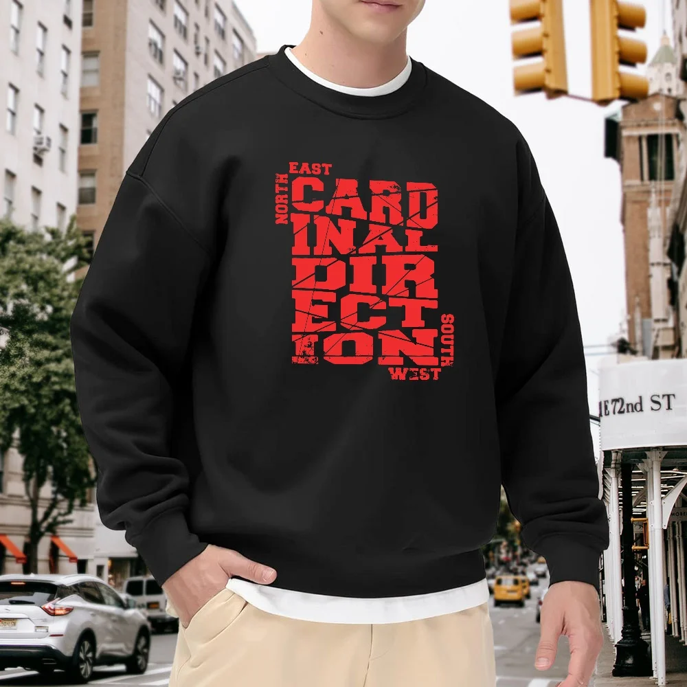 Men's Black Crew Neck Loose Sweatshirt with Trendy Letter Print Design, Street Casual Style Top, Versatile and Comfortable Pullover for Everyday Wear and Sports
Men's Black Crew Neck Loose Sweatshirt with Trendy Letter Print Design, Street Casual Style Top, Versatile and Comfortable Pullover for Everyday Wear and Sports