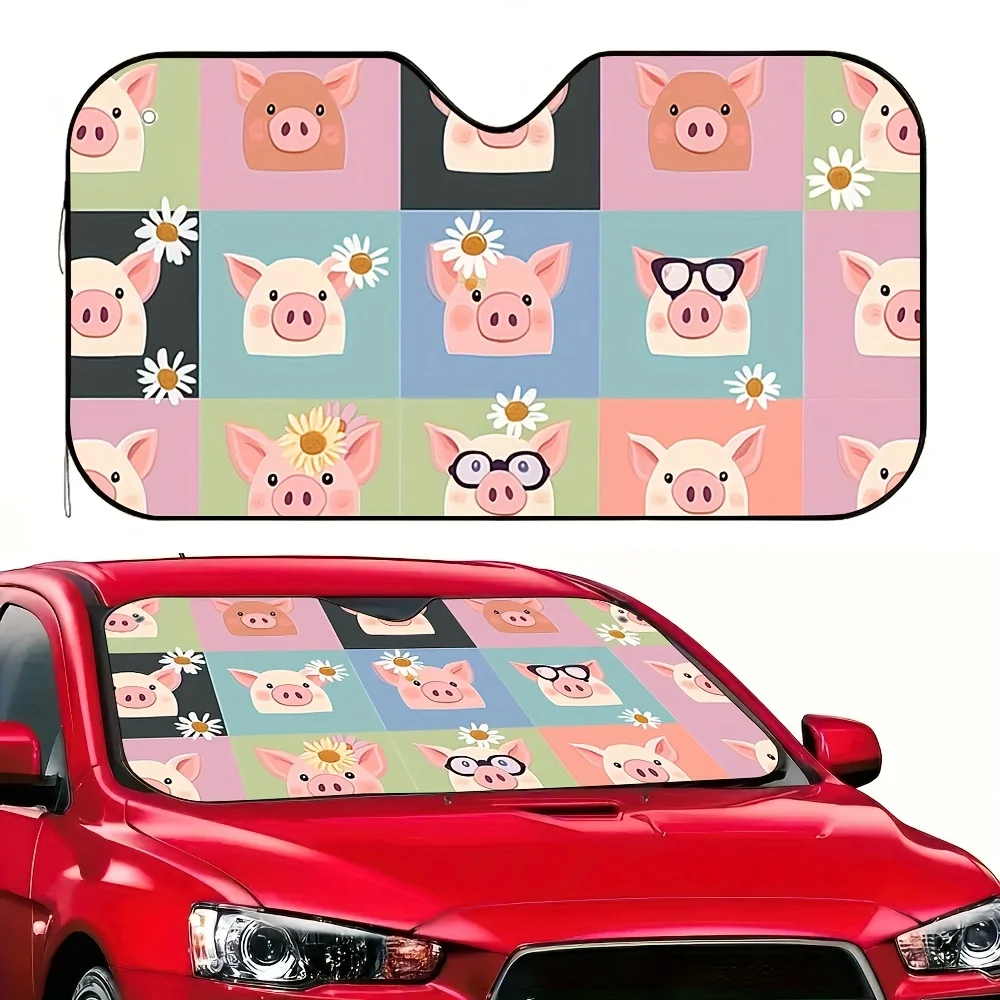 1pc Cute Piggy Cube Design Car Sunshade - Foldable, Stylish Polyester Fabric, Keeps Your Vehicle Cool, Space-Saving Storage Buck
1pc Cute Piggy Cube Design Car Sunshade - Foldable, Stylish Polyester Fabric, Keeps Your Vehicle Cool, Space-Saving Storage Buck