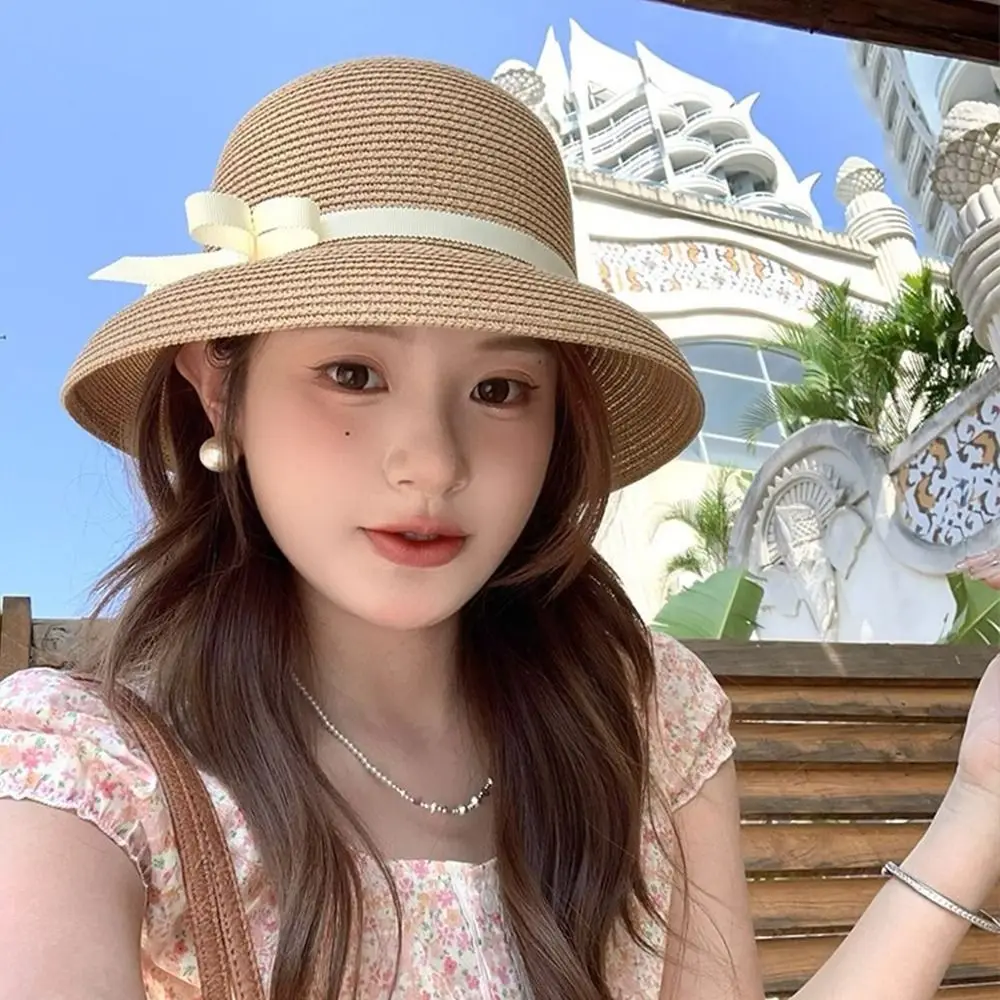 New French Bow Straw Cap Hepburn Vacation Bucket Sun Hat Summer Big Brimmed Visor Basin Cap Women
New French Bow Straw Cap Hepburn Vacation Bucket Sun Hat Summer Big Brimmed Visor Basin Cap Women