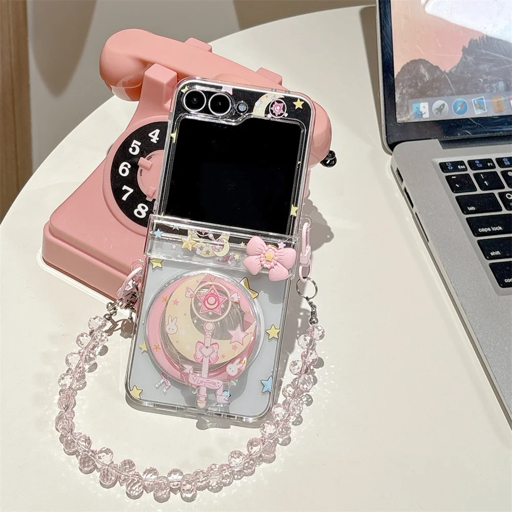 Korean Cute Star Magic Wand Magnetic Phone Case for Samsung Galaxy Z Flip6 7 FE Flip7 6 5 Flip5 6 7 Cover With Magsafe Stand Cha
Korean Cute Star Magic Wand Magnetic Phone Case for Samsung Galaxy Z Flip6 7 FE Flip7 6 5 Flip5 6 7 Cover With Magsafe Stand Cha