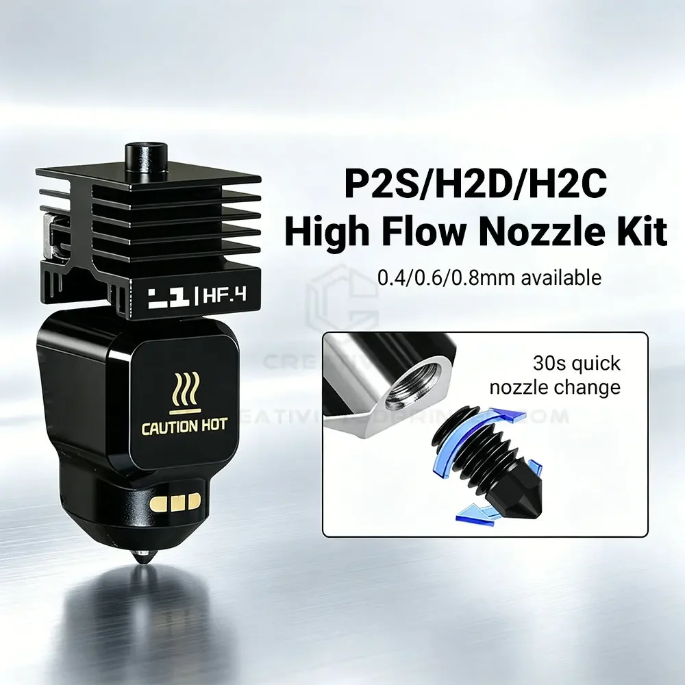 Upgraded High Flow Hotend Kit for P2S H2D H2C H2S 3D Printer Parts Assembled with Removable Hardened Steel Nozzle Hot End Parts
Upgraded High Flow Hotend Kit for P2S H2D H2C H2S 3D Printer Parts Assembled with Removable Hardened Steel Nozzle Hot End Parts