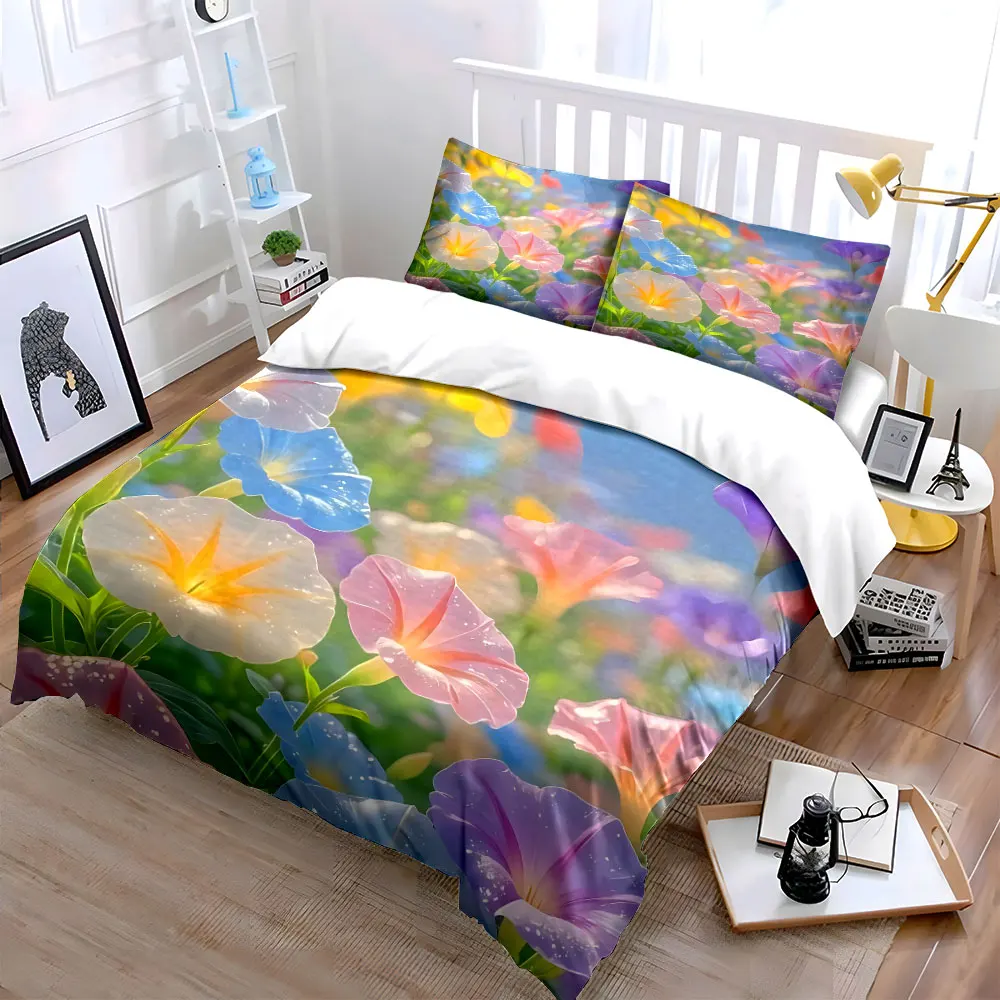Colorful Morning Glory Decor Set Exquisite three-piece bedding set gift for kids and adults
Colorful Morning Glory Decor Set Exquisite three-piece bedding set gift for kids and adults