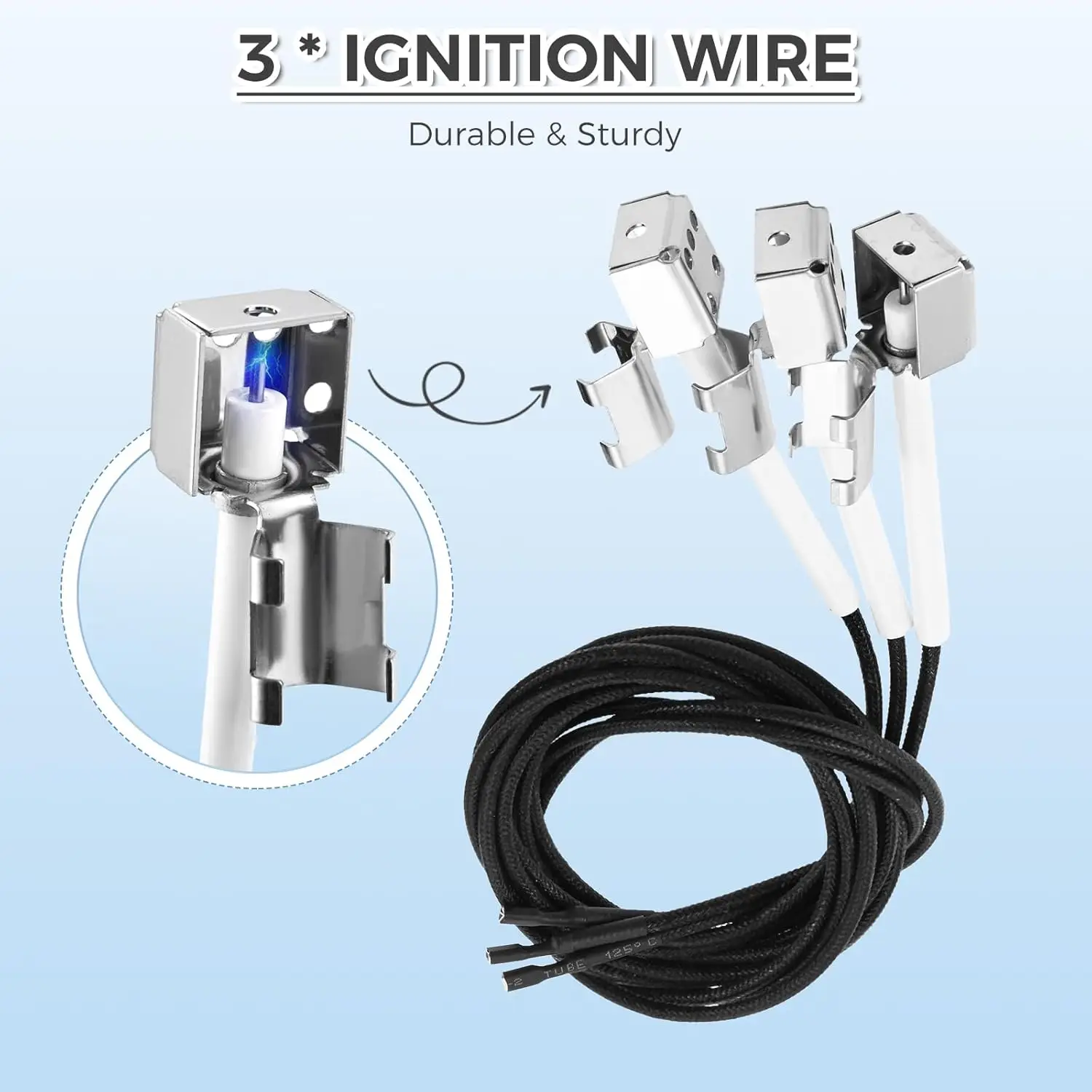 1 Pc 3 Output "AAA" Tact Push Electronic Ignition Module with Black Plastic Battery Cap and 3pcs Ignition Wire for Charbroil
1 Pc 3 Output "AAA" Tact Push Electronic Ignition Module with Black Plastic Battery Cap and 3pcs Ignition Wire for Charbroil
