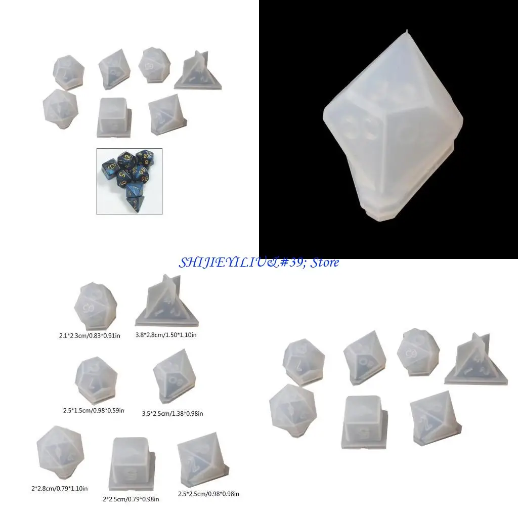 E21F 7 стилей формы для игральных костей из эпоксидной смолы, силиконовая смола для литья многогранников, формы для игровых для
E21F 7 стилей формы для игральных костей из эпоксидной смолы, силиконовая смола для литья многогранников, формы для игровых для