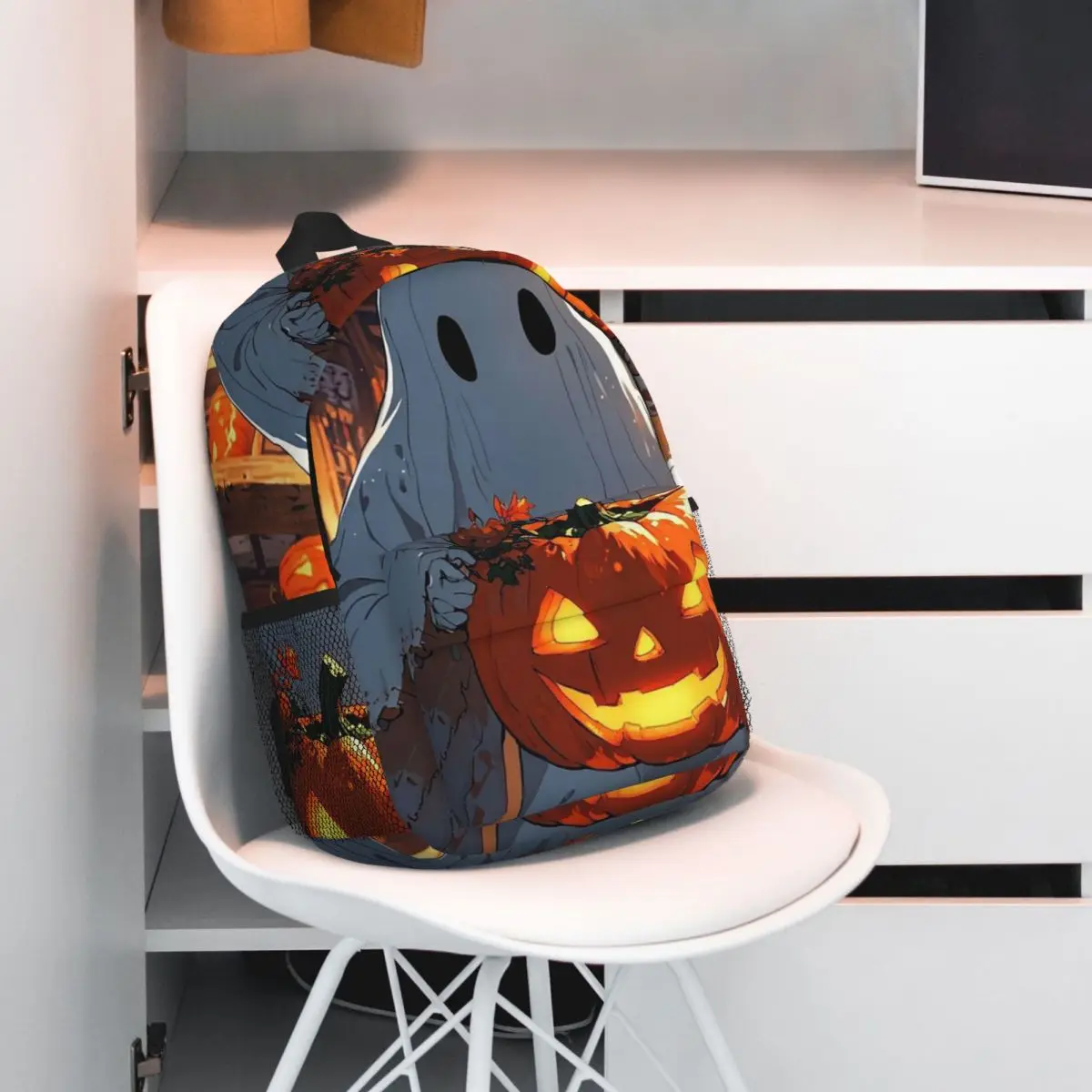 Cute Ghost Take Pumpkin Halloween Backpack Student BookBag Children School Bag Laptop Shoulder Bags for Men Women
Cute Ghost Take Pumpkin Halloween Backpack Student BookBag Children School Bag Laptop Shoulder Bags for Men Women