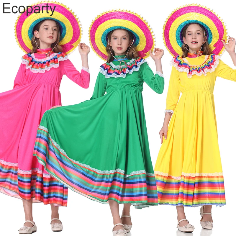 New Children Mexican Tradition Nation Costume Girls Colorful Mexico Flamenco Dance Dress Kids Carnival Party Stage Show Outfits
New Children Mexican Tradition Nation Costume Girls Colorful Mexico Flamenco Dance Dress Kids Carnival Party Stage Show Outfits