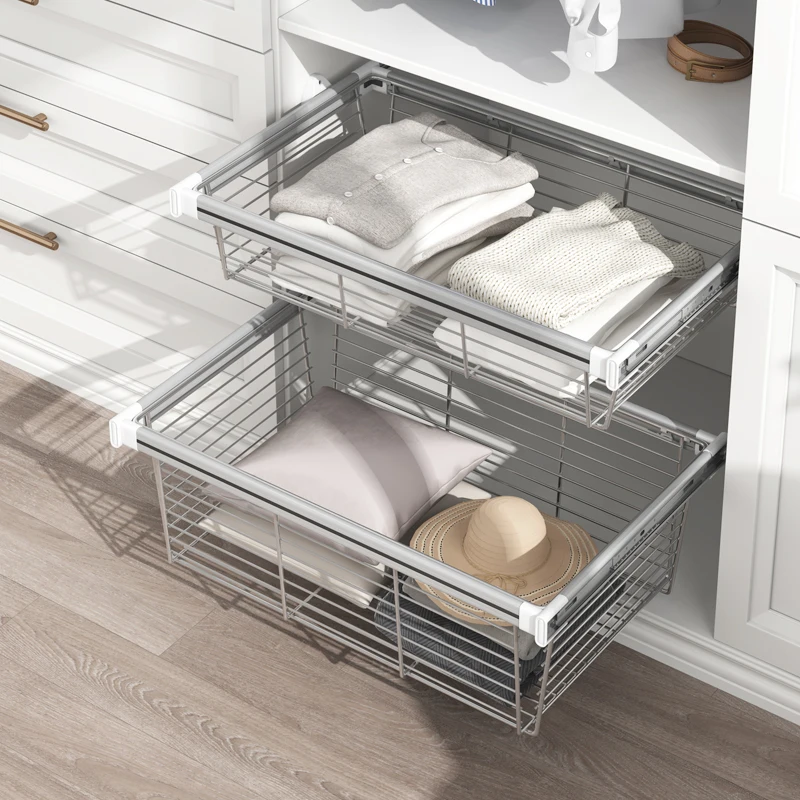 Wardrobe pull basket drawer cloakroom storage storage retractable pants rack household push-pull clothing black
Wardrobe pull basket drawer cloakroom storage storage retractable pants rack household push-pull clothing black