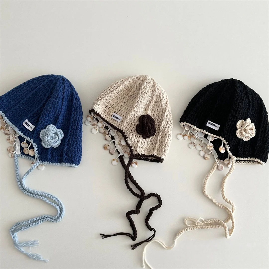 2026 Autumn Kids Bonnet Hat Rose Shell Crochet Earflap Hat for 3-6Y Girls Vintage Style Children Knit Hat
2026 Autumn Kids Bonnet Hat Rose Shell Crochet Earflap Hat for 3-6Y Girls Vintage Style Children Knit Hat