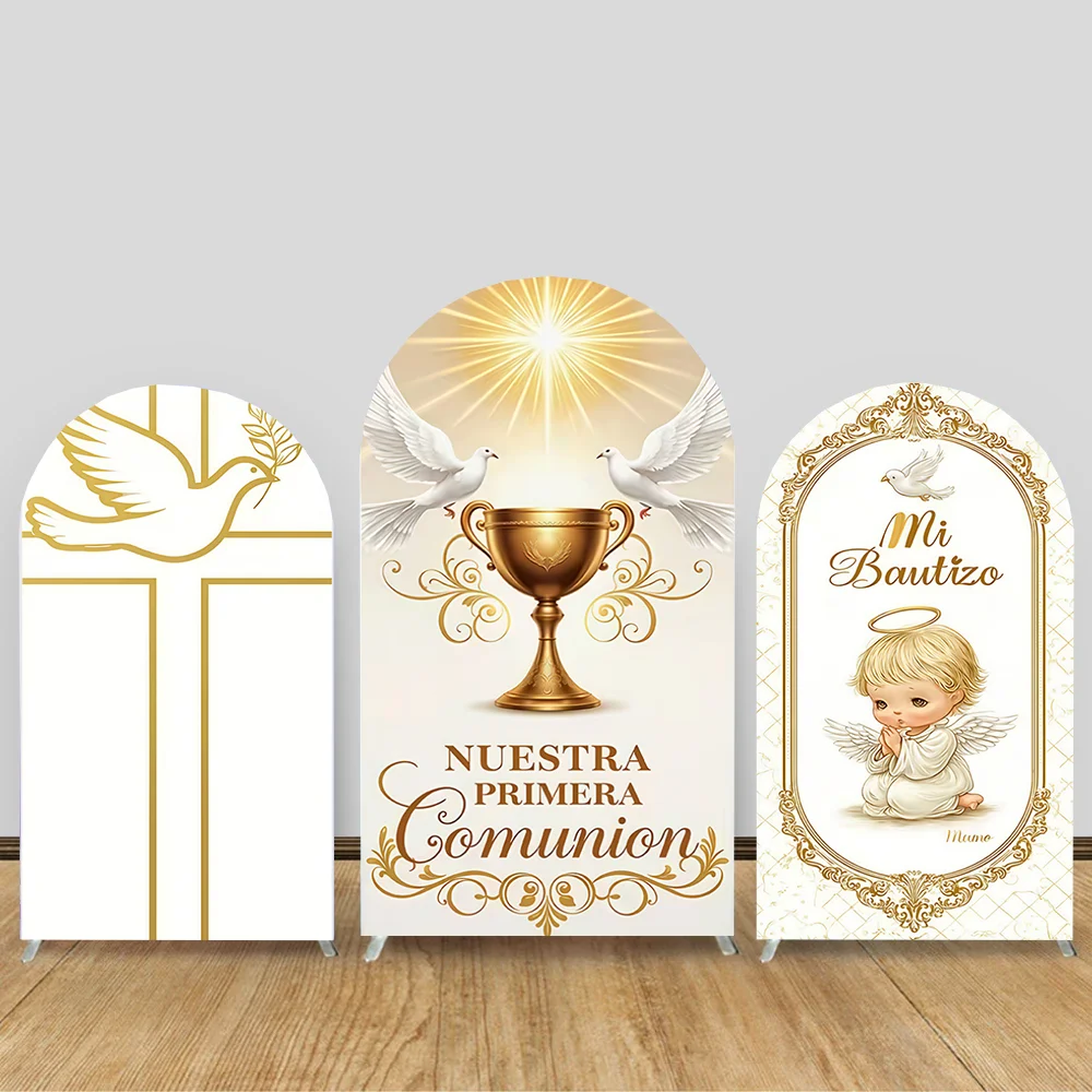 Double-sided First Communion Arch Backdrop Cover Holy Grail Baptism Party Party Arched Background Wall Banner
Double-sided First Communion Arch Backdrop Cover Holy Grail Baptism Party Party Arched Background Wall Banner