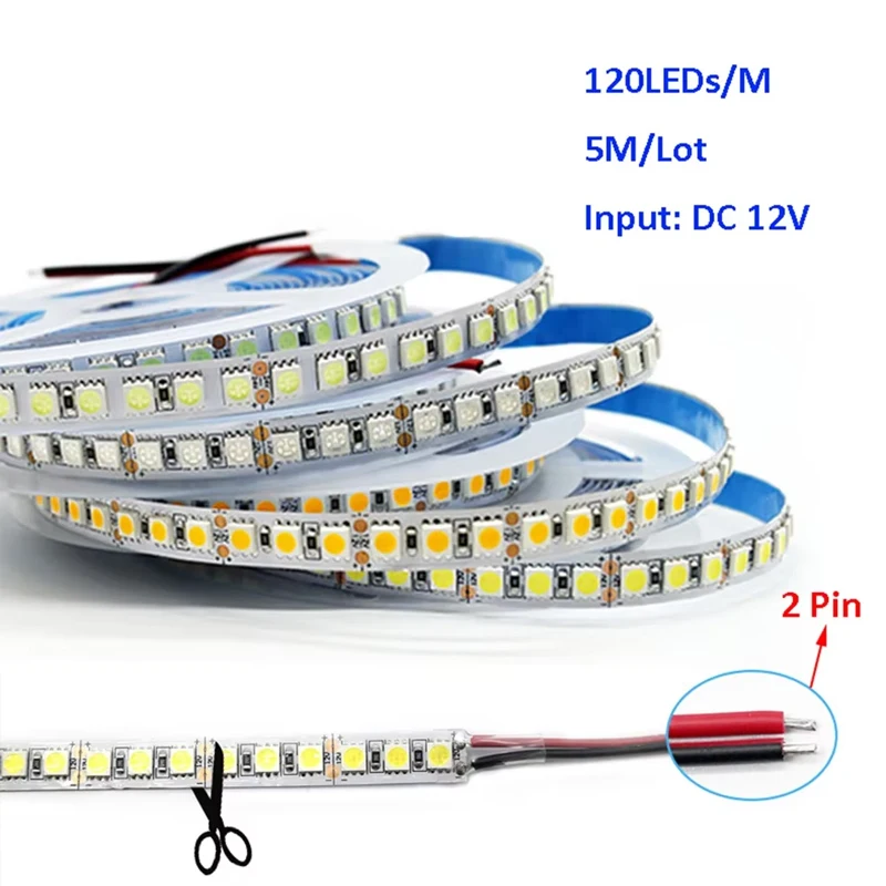 5m 120Led/m 5050 Flexible LED Strip Light 12V LED Diode RGB Warm White Blue Yellow Tape Lamp for TV Backlight living Room Decor
5m 120Led/m 5050 Flexible LED Strip Light 12V LED Diode RGB Warm White Blue Yellow Tape Lamp for TV Backlight living Room Decor