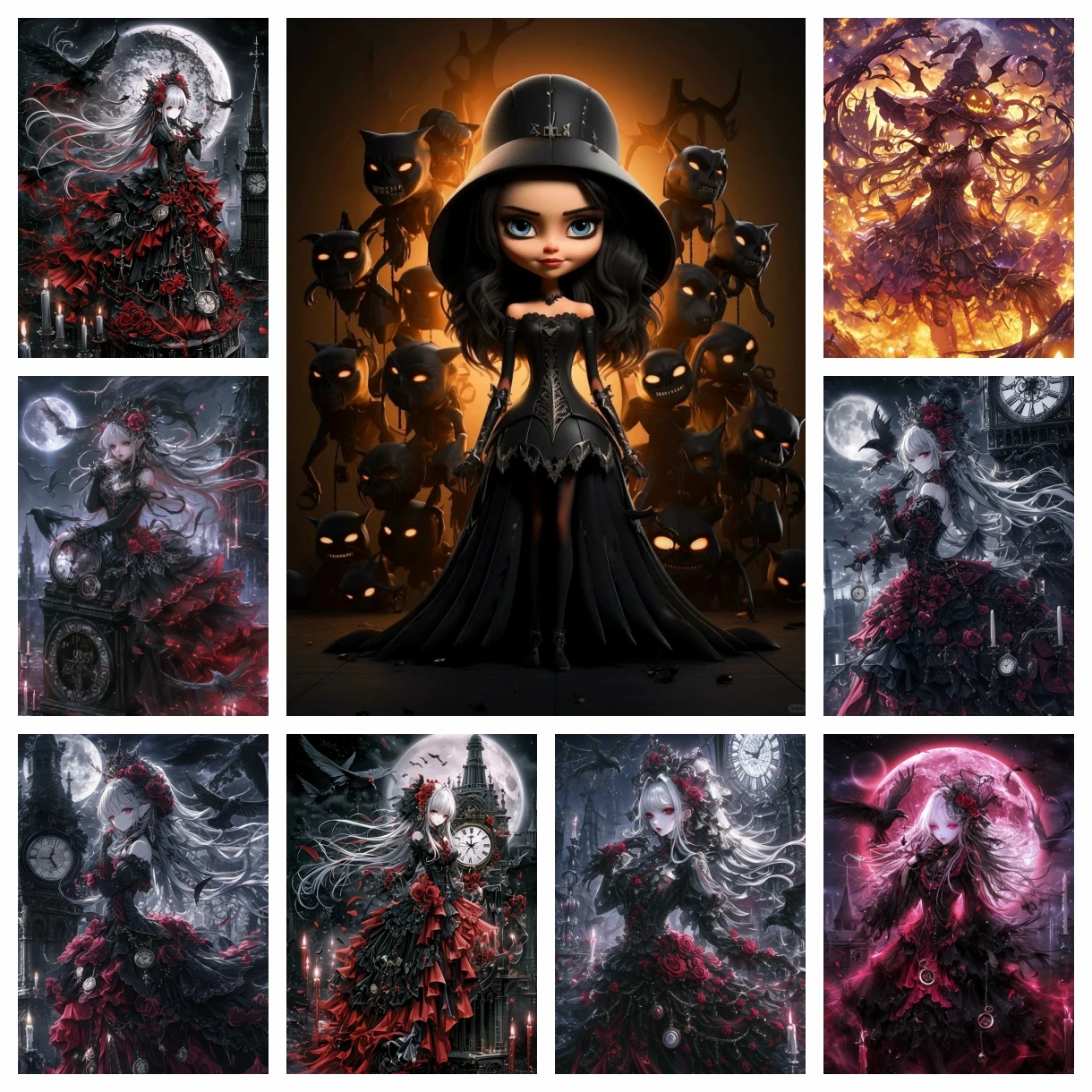 DIY Diamond Painting Gothic Style Beautiful Witch Halloween Fairy Cartoon Cross Stitch Embroidery Picture Mosaic Home Decoration
DIY Diamond Painting Gothic Style Beautiful Witch Halloween Fairy Cartoon Cross Stitch Embroidery Picture Mosaic Home Decoration