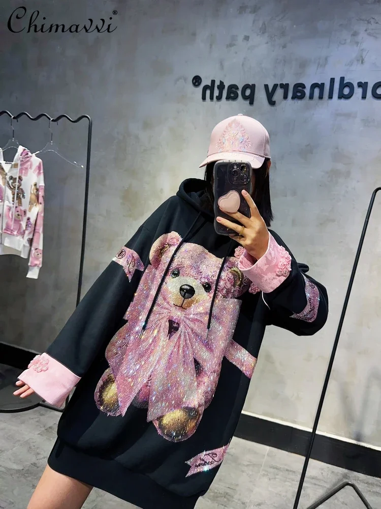 Chinese Style Fashion Highstreet Heavy Industry Diamond Bow Panda Oversized Hoodies Loose Casual Long Sweatshirts Women Autumn
Chinese Style Fashion Highstreet Heavy Industry Diamond Bow Panda Oversized Hoodies Loose Casual Long Sweatshirts Women Autumn