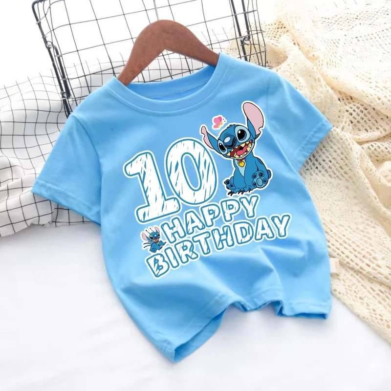 Stitch Disney Children T Shirt Happy Birthday Boys Girls Clothes Tops Kids Party Clothing Short Sleeve Summer Clothes Cute Gifts
Stitch Disney Children T Shirt Happy Birthday Boys Girls Clothes Tops Kids Party Clothing Short Sleeve Summer Clothes Cute Gifts