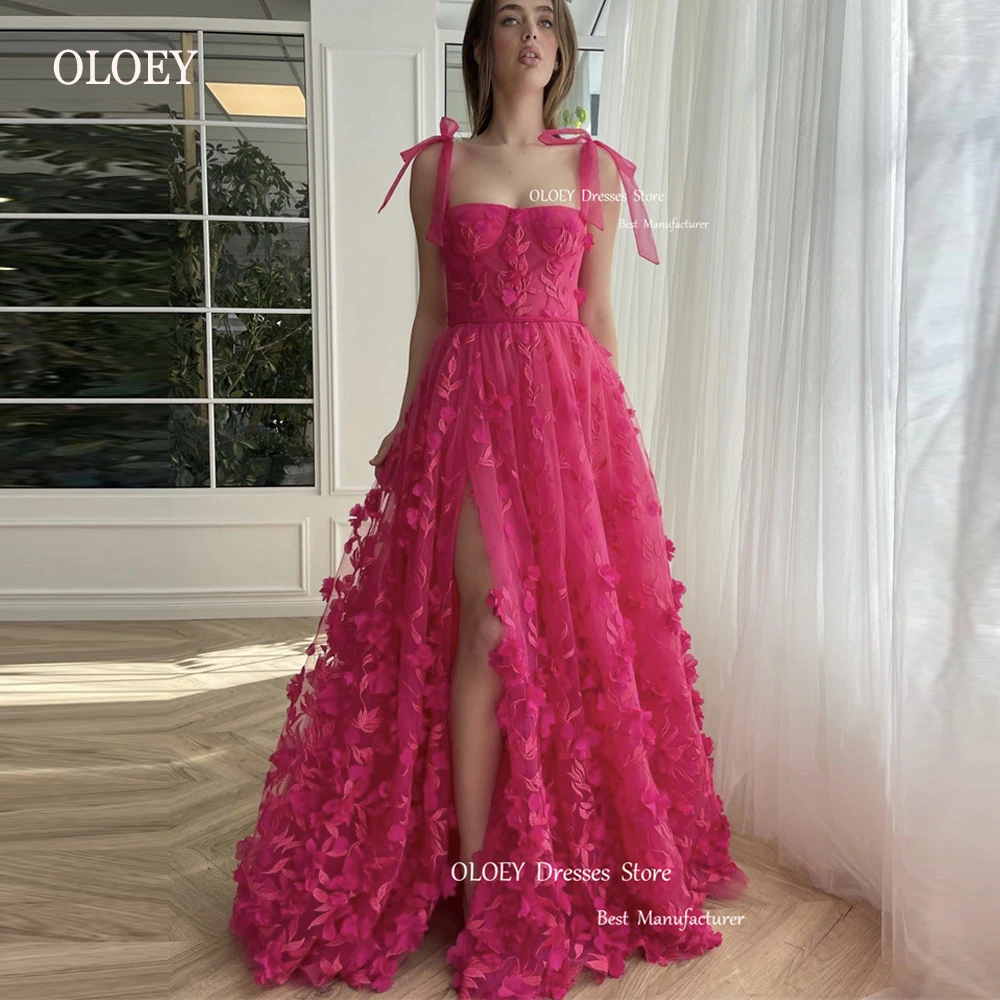 OLOEY Fairy Fuschia Lace Floral Prom Dresses Korea Wedding Photoshoot Party Dress With Adjustable Straps Split Evening Gowns
OLOEY Fairy Fuschia Lace Floral Prom Dresses Korea Wedding Photoshoot Party Dress With Adjustable Straps Split Evening Gowns