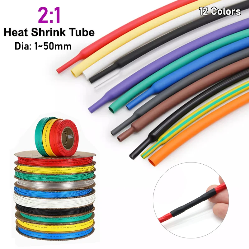 1 Meter Heat Shrink Tube Cable Protector Wrap 2:1 Black 1/2/3/4/5/6/8/10/20/30/50mm Cable Sleeve Heat-Shrinkable Tubing Sleeving
1 Meter Heat Shrink Tube Cable Protector Wrap 2:1 Black 1/2/3/4/5/6/8/10/20/30/50mm Cable Sleeve Heat-Shrinkable Tubing Sleeving