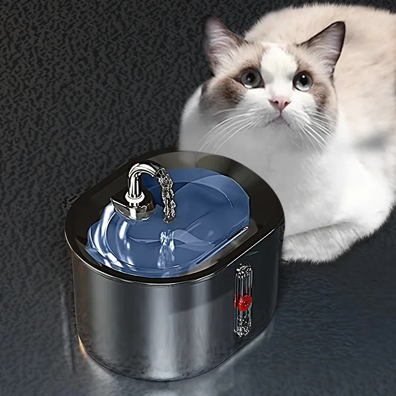 Pet Water Fountain Featuring Stainless Steel Automatic Dispenser and Water Window
Pet Water Fountain Featuring Stainless Steel Automatic Dispenser and Water Window