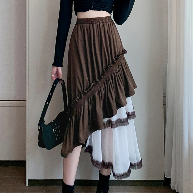 2024 New Spring Autumn Women High Waist Slim Long Skirt High Quality Fashion Patchwork Irregular Ruffles Hem Elegant Skirt
2024 New Spring Autumn Women High Waist Slim Long Skirt High Quality Fashion Patchwork Irregular Ruffles Hem Elegant Skirt
