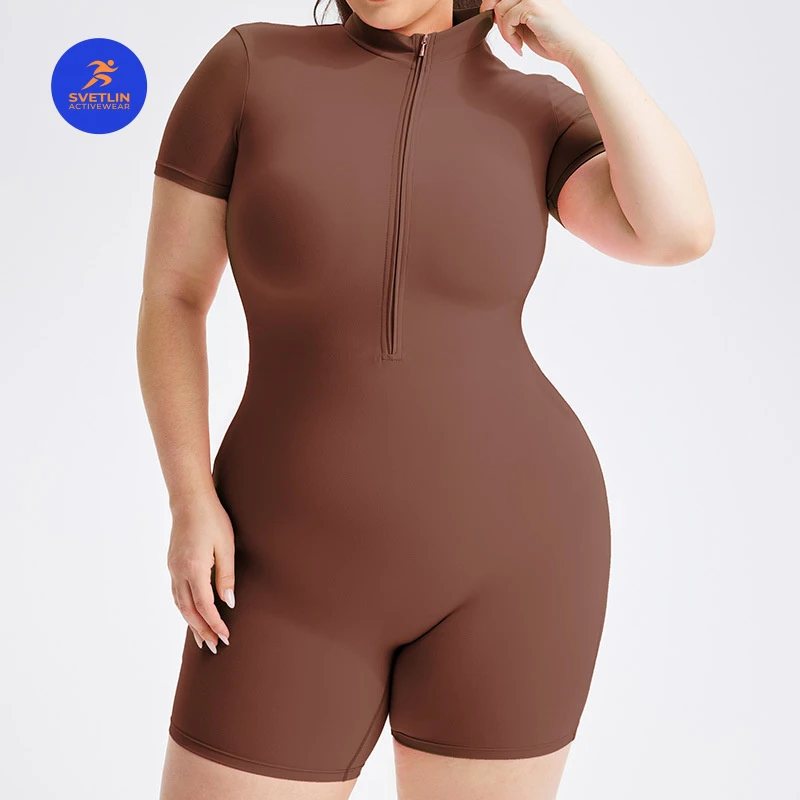 SVETLIN EU US Size Luxury Quality Jumpsuit Sports Women's Plus Size Summer Short Sleeve Half-Zip Slim Fit Bodysuit
SVETLIN EU US Size Luxury Quality Jumpsuit Sports Women's Plus Size Summer Short Sleeve Half-Zip Slim Fit Bodysuit