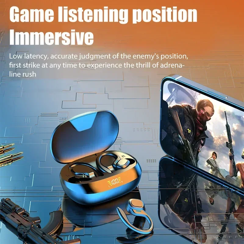 TWS Wireless Bluetooth Display Ear Hook Wireless Headset with Mic Earbuds LED Headphones Stereo Bluetooth Earphones Original
TWS Wireless Bluetooth Display Ear Hook Wireless Headset with Mic Earbuds LED Headphones Stereo Bluetooth Earphones Original