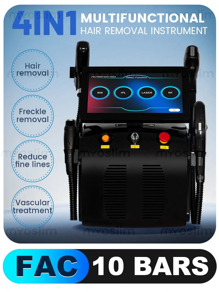 4 IN 1 Soprano Titanium Ice Platinum RF Diode 755 808 940 1064nm 4 Wave PICO ND:YAG Painless Hair Removal Machine
4 IN 1 Soprano Titanium Ice Platinum RF Diode 755 808 940 1064nm 4 Wave PICO ND:YAG Painless Hair Removal Machine
