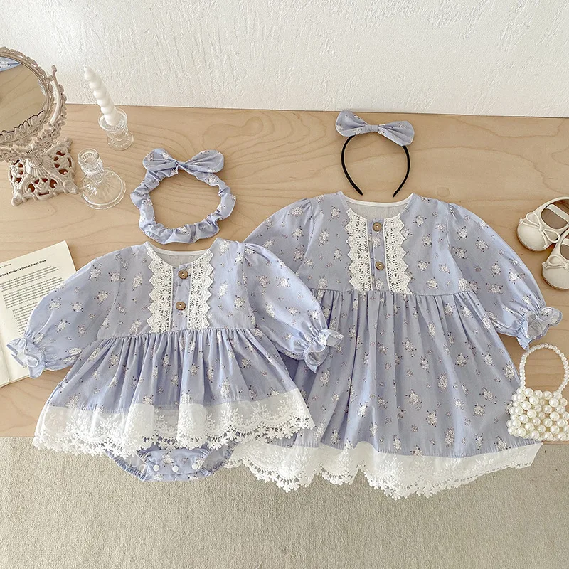 2025 Long Sleeves Round Neck Lace Splicing Newborn Girls Romper Birthday Party Girl Flower Print Dress Elegant Cotton Clothes
2025 Long Sleeves Round Neck Lace Splicing Newborn Girls Romper Birthday Party Girl Flower Print Dress Elegant Cotton Clothes