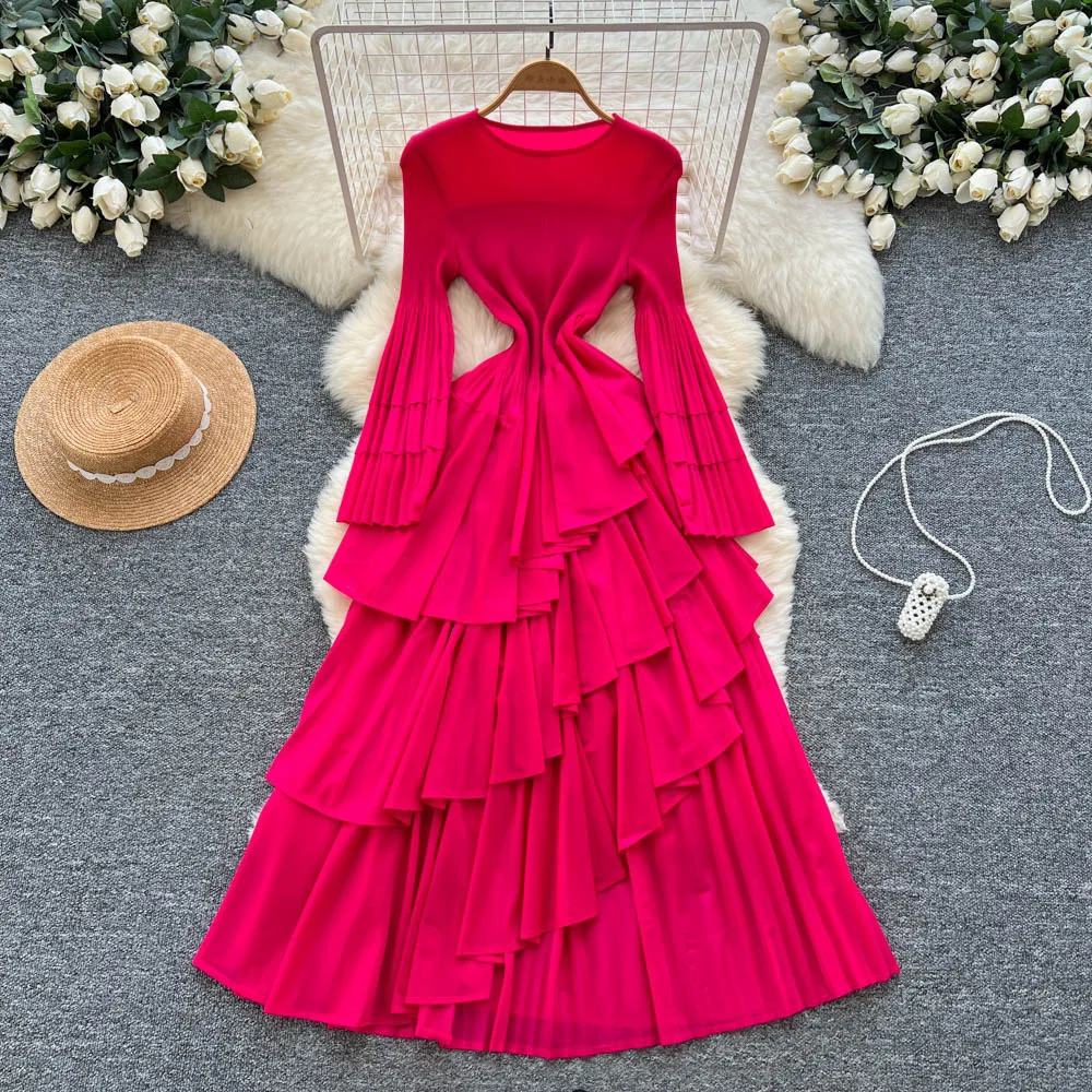 Women Long Dress Dresses A Line Vestidos Ruffles Irregular Party Night Streetwear Round Neck Full Sleeve Elegant Y2k Work
Women Long Dress Dresses A Line Vestidos Ruffles Irregular Party Night Streetwear Round Neck Full Sleeve Elegant Y2k Work