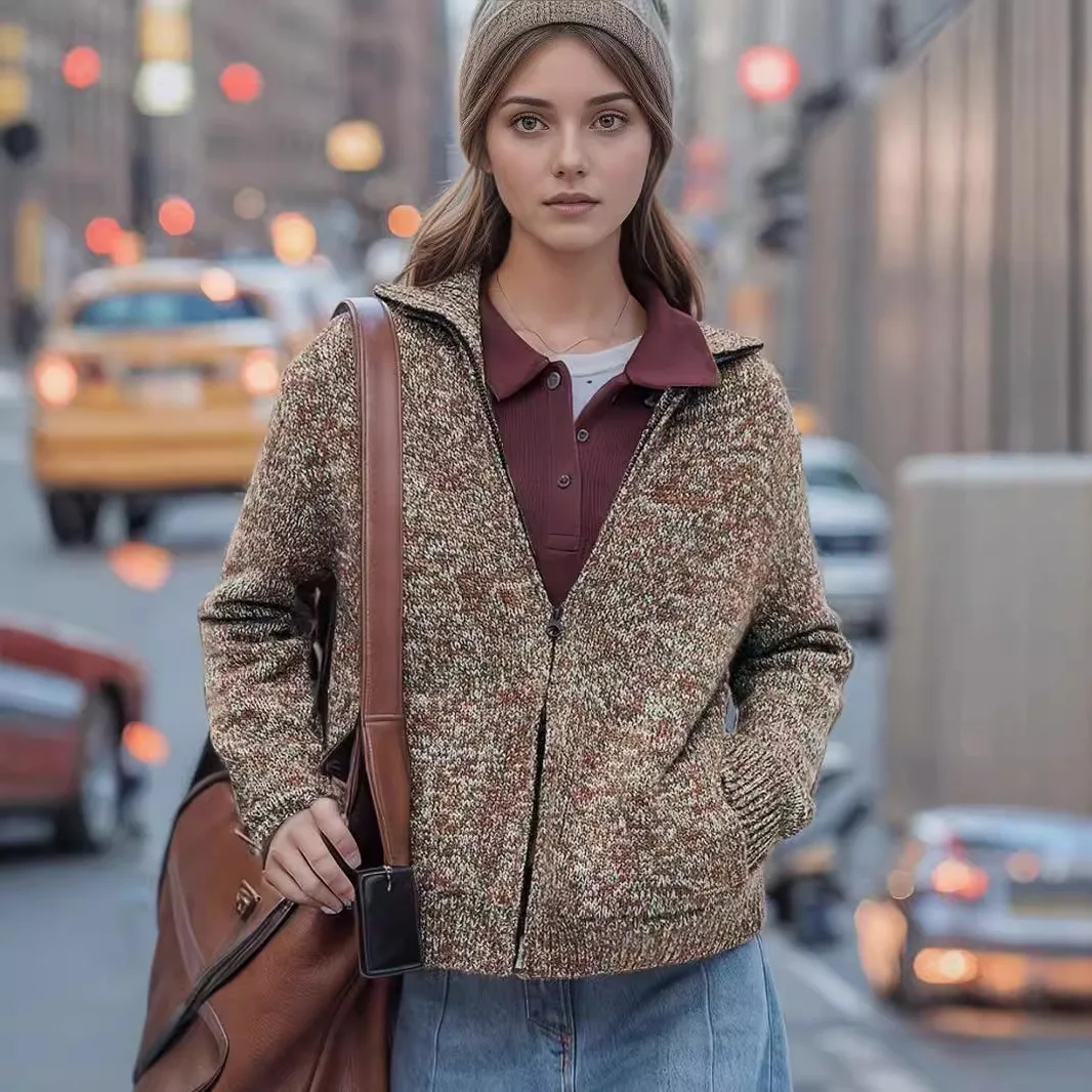 Women's Vintage Wool Knit Jacket - Cozy Zip-Up Cardigan Warm Autumn Winter Outerwear Spring Cozy Knitted Jacket
Women's Vintage Wool Knit Jacket - Cozy Zip-Up Cardigan Warm Autumn Winter Outerwear Spring Cozy Knitted Jacket