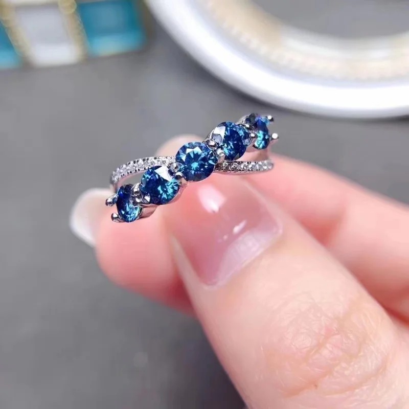 New Design Blue Moissanite Ring for Women Jewelry 925 Sterling Silver Lab Diamond Engagement Ring Wedding Party Gift
New Design Blue Moissanite Ring for Women Jewelry 925 Sterling Silver Lab Diamond Engagement Ring Wedding Party Gift