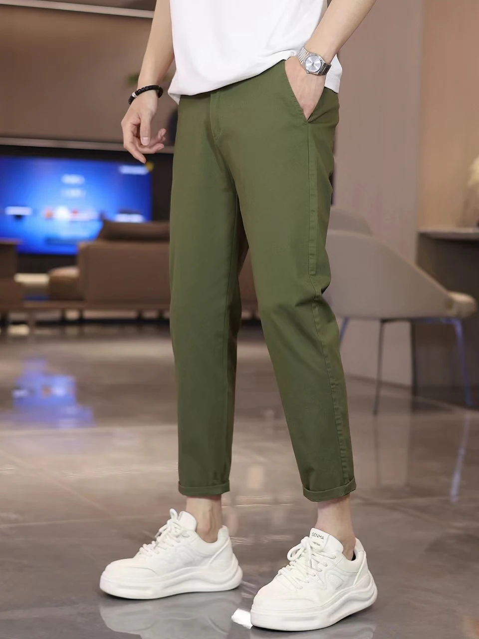 Simple Casual Cotton Men's Summer Thin Straight Leg Pants Busin Nine Points New Sle Youthful Vitali Pure Color Leisure...
Simple Casual Cotton Men's Summer Thin Straight Leg Pants Busin Nine Points New Sle Youthful Vitali Pure Color Leisure...