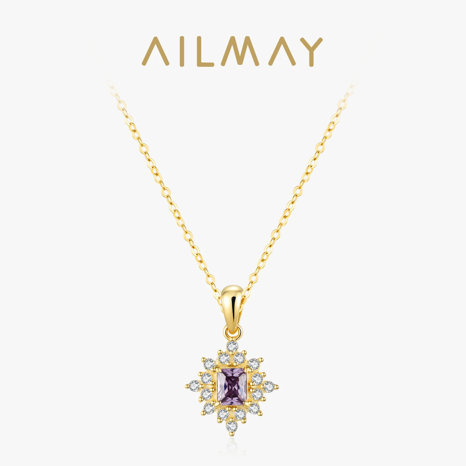 Ожерелье Ailmay из стерлингового серебра 925, фиолетовое циркониевое ожерелье со снежинкой для женщин, романтические свадебные украшения золотого цвета, подарок на день матери
Ожерелье Ailmay из стерлингового серебра 925, фиолетовое циркониевое ожерелье со снежинкой для женщин, романтические свадебные украшения золотого цвета, подарок на день матери