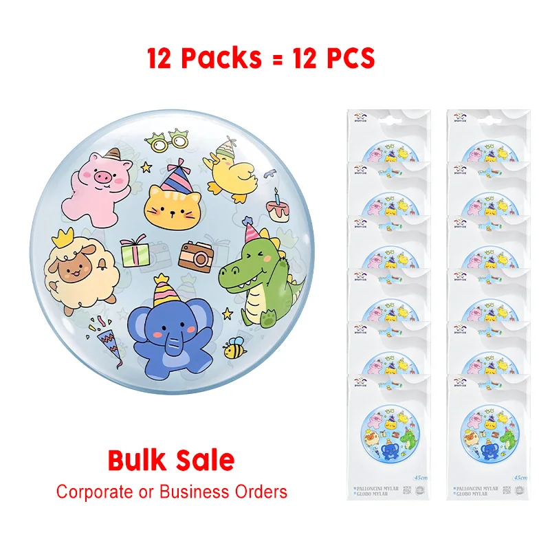 12 Pieces-18'' Transparent Animal-Shaped Foil Balloons 1pc/Pack 12 Packs for Party Decorations
12 Pieces-18'' Transparent Animal-Shaped Foil Balloons 1pc/Pack 12 Packs for Party Decorations