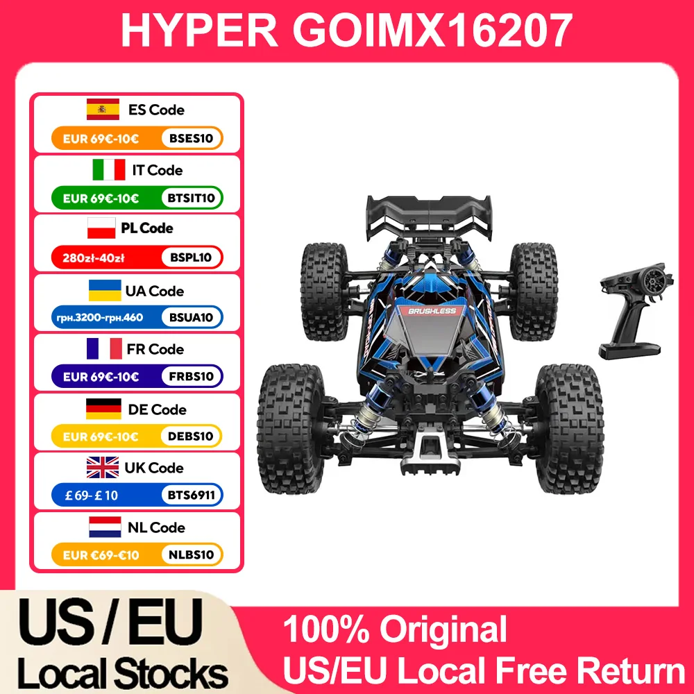 HYPER GO MJX 16207 1/16 Радиоуправляемый автомобиль Бесщеточный 2,4G 4WD Гоночный автомобиль Бесщеточный 70 км/ч Внедорожный пульт дистанционного управления RC Грузовик Игрушка для хобби
HYPER GO MJX 16207 1/16 Радиоуправляемый автомобиль Бесщеточный 2,4G 4WD Гоночный автомобиль Бесщеточный 70 км/ч Внедорожный пульт дистанционного управления RC Грузовик Игрушка для хобби