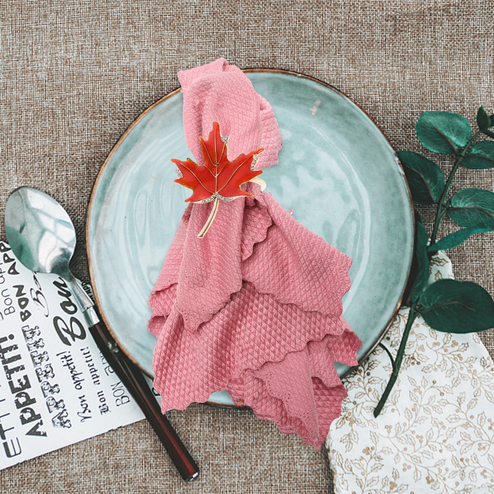 Napkin Rings Maple Leaf Design Metal Holders Reusable Party Decorations Wedding Dinner Table Accessories Fall Theme
Napkin Rings Maple Leaf Design Metal Holders Reusable Party Decorations Wedding Dinner Table Accessories Fall Theme