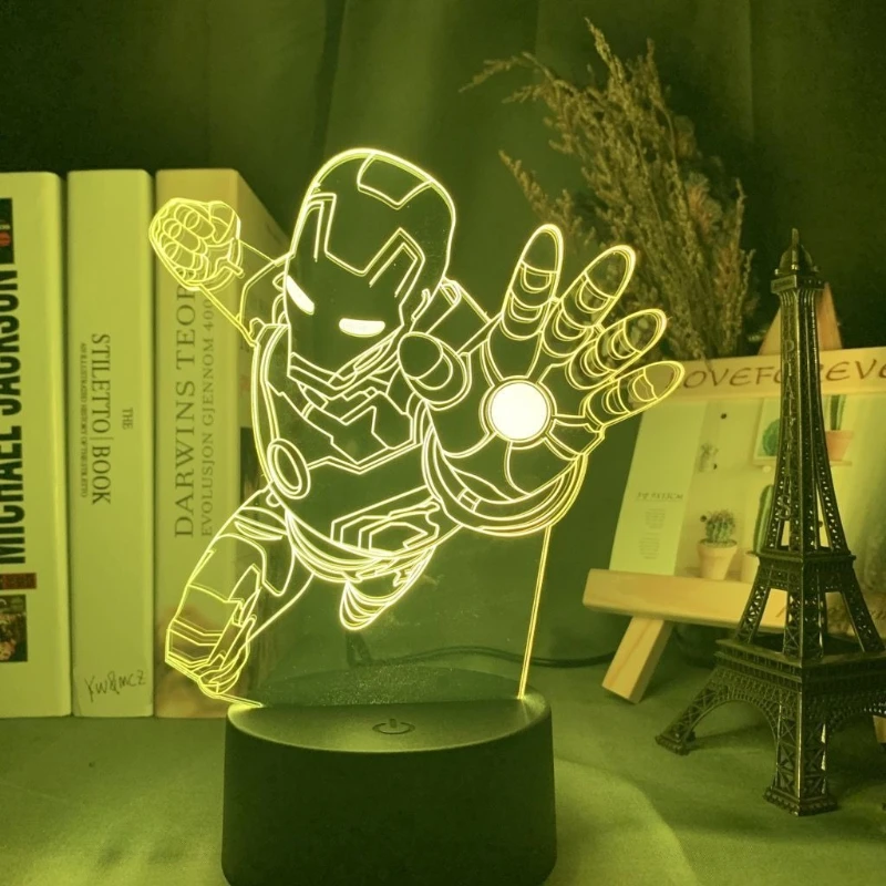 Светящаяся акриловая фигурка Железного человека из мультфильма Marvel Avengers, креативный ночник для спальни, атмосферный светильник, украшение, подарок
Светящаяся акриловая фигурка Железного человека из мультфильма Marvel Avengers, креативный ночник для спальни, атмосферный светильник, украшение, подарок