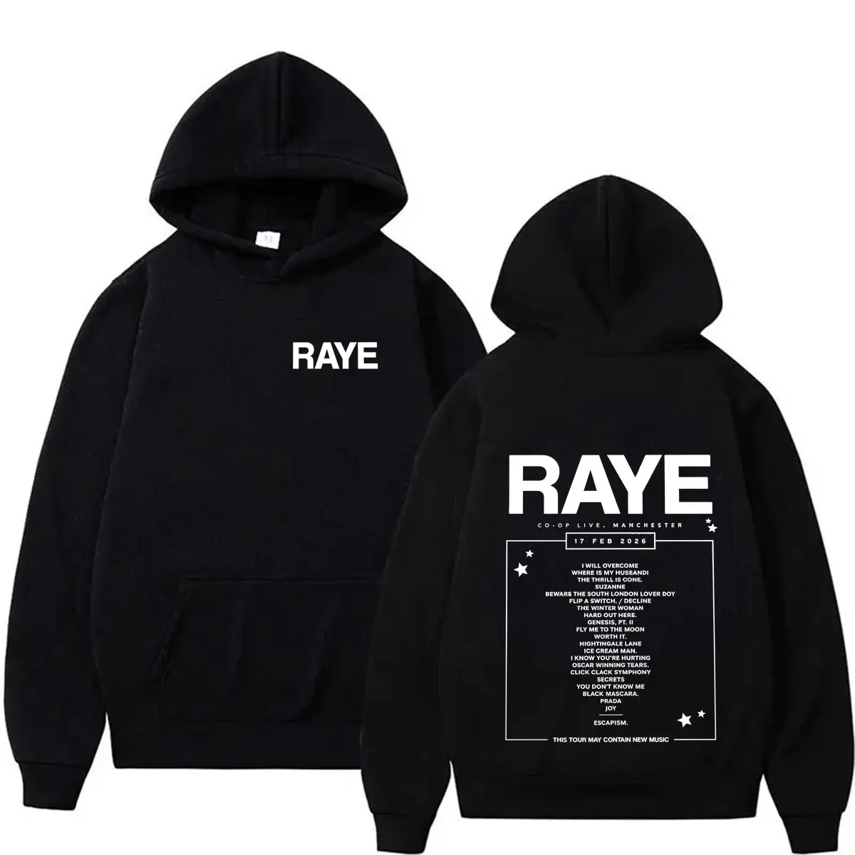 Double Sided Print This Tour May Contian New Music Merch Raye 2026 Hip Hop Casual 90s Long Sleeve Pullovers Men Oversized Hoodie
Double Sided Print This Tour May Contian New Music Merch Raye 2026 Hip Hop Casual 90s Long Sleeve Pullovers Men Oversized Hoodie