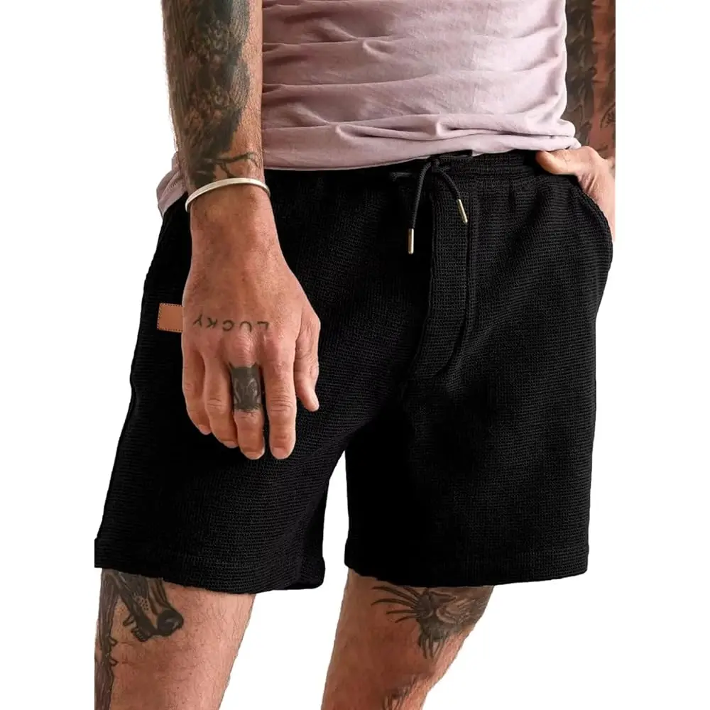 Mens Shorts Casual Waffle Elastic Waistc Drawstring 7\ Shorts Summer Beach Lightweight Shorts with Pockets
Mens Shorts Casual Waffle Elastic Waistc Drawstring 7\ Shorts Summer Beach Lightweight Shorts with Pockets