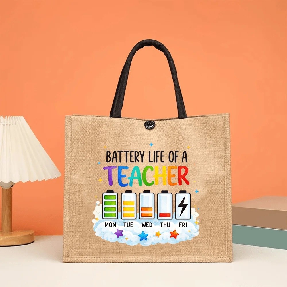 Colorful Rainbow Battery Teacher Tote Bag Spacious Linen Shopping Storage Bag Makes a Great Gift for Teacher Ideal for Weddings
Colorful Rainbow Battery Teacher Tote Bag Spacious Linen Shopping Storage Bag Makes a Great Gift for Teacher Ideal for Weddings