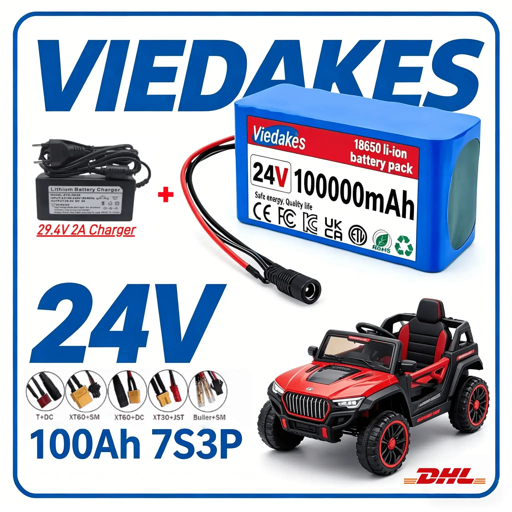 ✈️✈️VIEDAKES 24V 40Ah 7S3P Battery Pack for 24V Small Electric Devices and Kids Electric Toy Cars
✈️✈️VIEDAKES 24V 40Ah 7S3P Battery Pack for 24V Small Electric Devices and Kids Electric Toy Cars