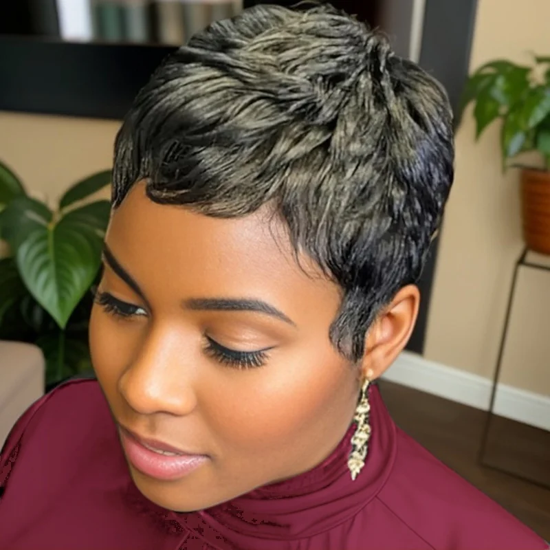 Короткие парики из натуральных волос, парики с стрижкой пикси с челкой, короткие многослойные парики машинного производства для женщин
Короткие парики из натуральных волос, парики с стрижкой пикси с челкой, короткие многослойные парики машинного производства для женщин