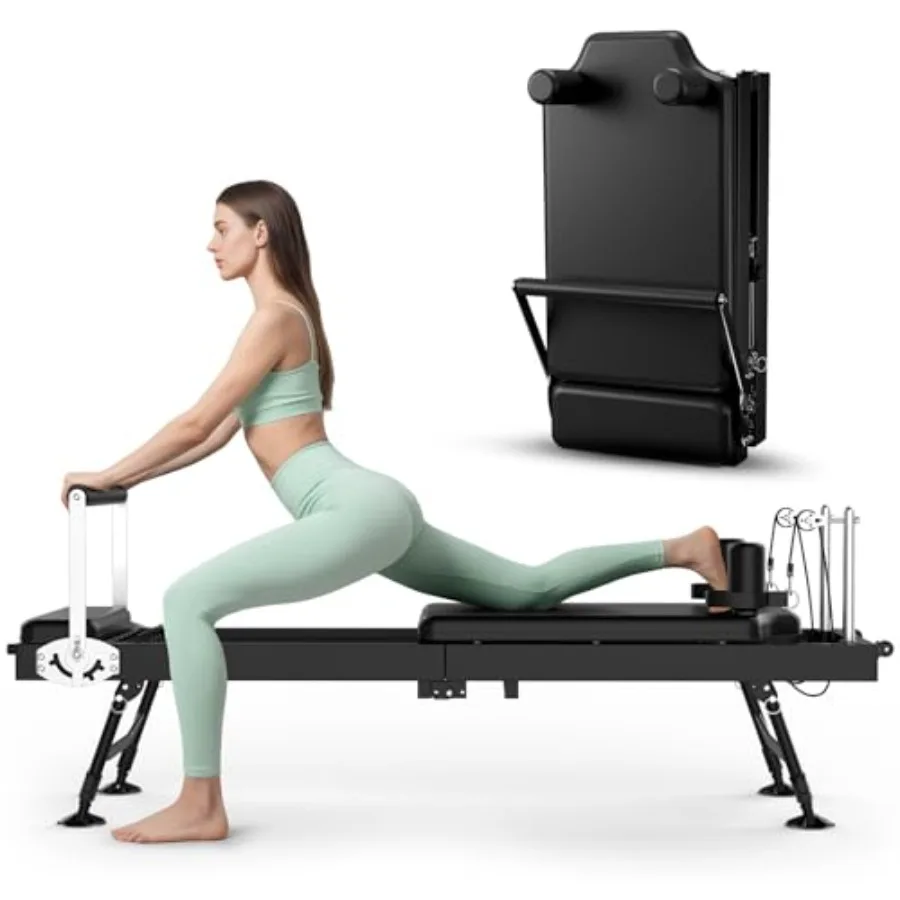 Foldable Pilates Reformer Machine with Adjustable Heights for Home and Studio Use Supports Up to 440 LBS Suitable for Beginners
Foldable Pilates Reformer Machine with Adjustable Heights for Home and Studio Use Supports Up to 440 LBS Suitable for Beginners