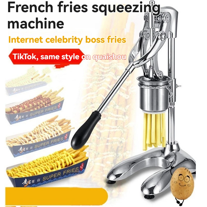 Manual Potato Fries Press Maker Premium Stainless Steel Long Fries Extrusion Machine Dual-use Tool for Giant Fries
Manual Potato Fries Press Maker Premium Stainless Steel Long Fries Extrusion Machine Dual-use Tool for Giant Fries